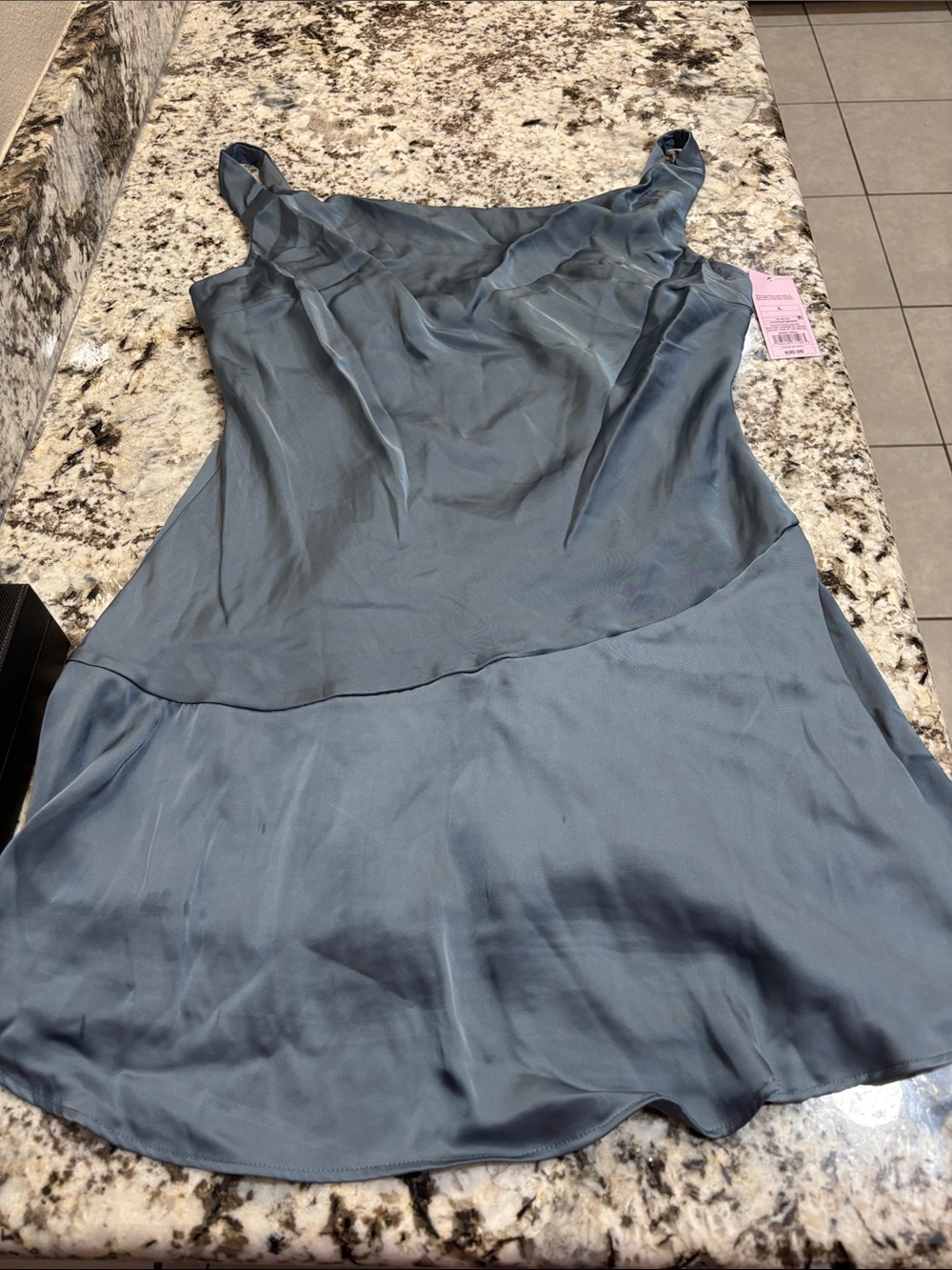 Target Slate Blue Satin Slip Dress